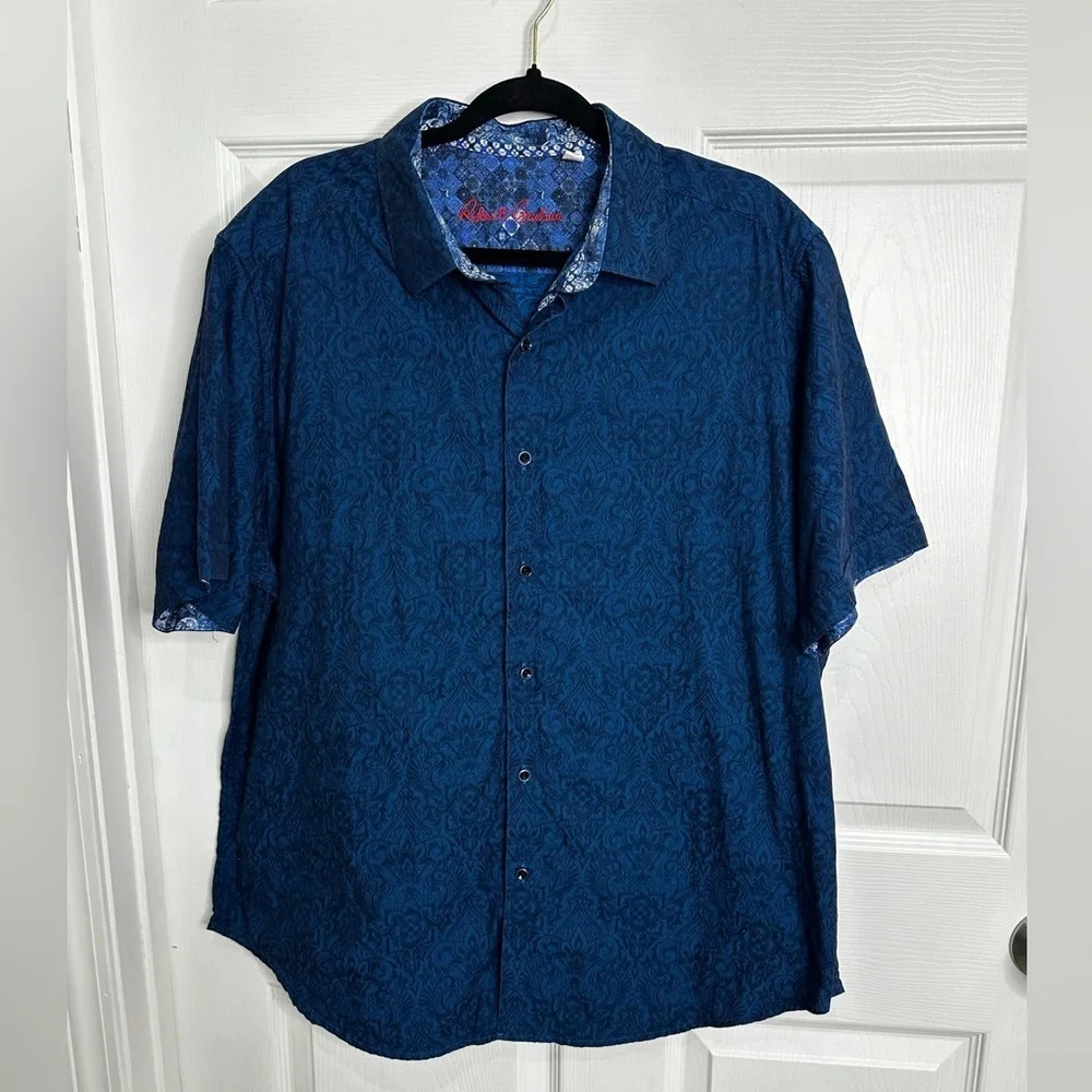 Robert Graham Men's Short Sleeve Shirt Button Up Sz 2XL Classic fit - Picture 1 of 9
